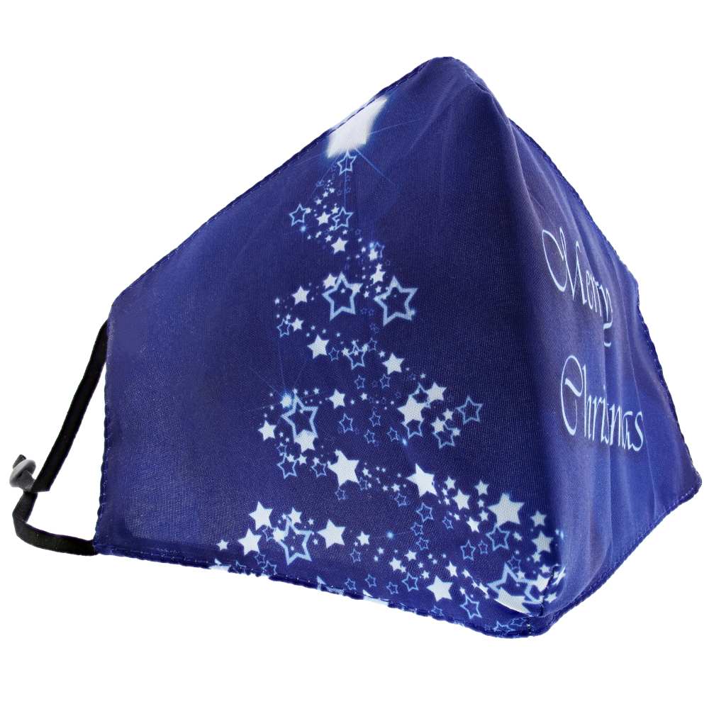 Zac's Alter Ego - Merry Christmas & Stars Masker - Mondkapje - Blauw